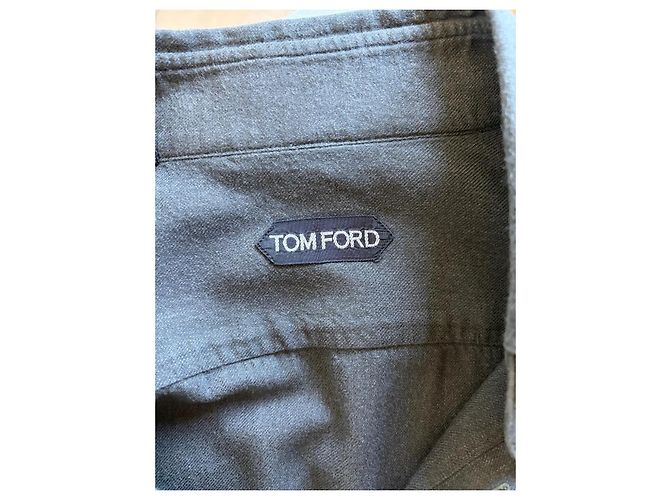 Camicia in cotone grigia Tom Ford Grigio - vista 4