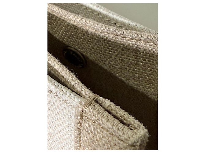 Borsa Tote Rive Gauche Saint Laurent Nero Beige - vista 4