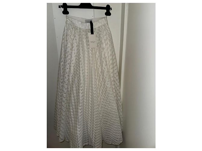 Giambattista Valli Falda larga blanca de encaje Blanco - vista 2