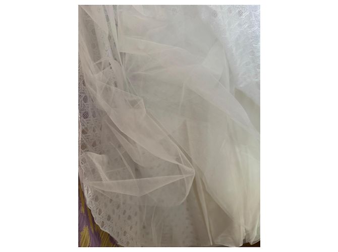Giambattista Valli Falda larga blanca de encaje Blanco - vista 4