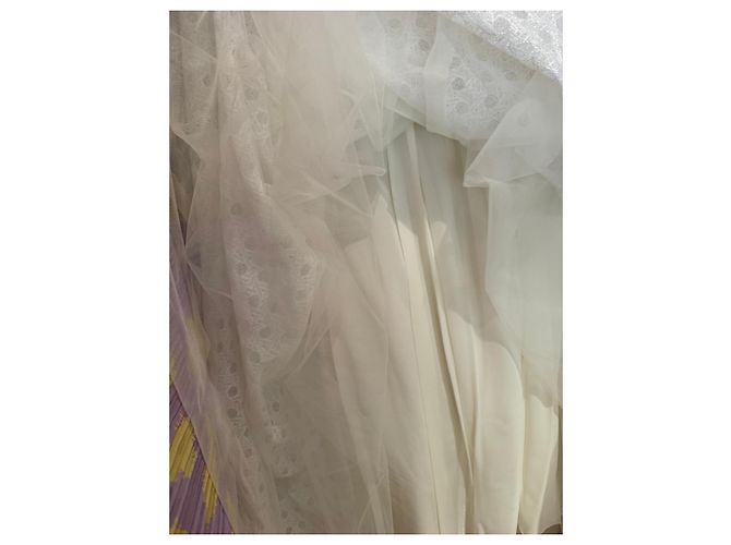 Giambattista Valli Falda larga blanca de encaje Blanco - vista 5