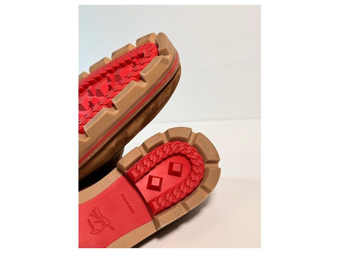 Scarpe Oxford in suede marrone Christian Louboutin - vista 11