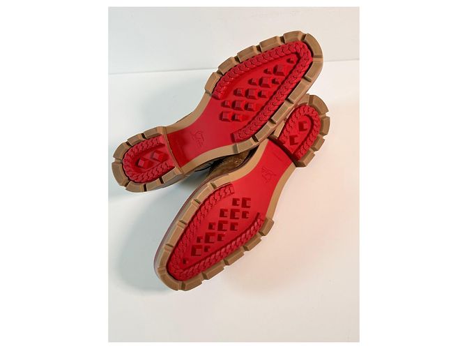 Scarpe Oxford in suede marrone Christian Louboutin - vista 12