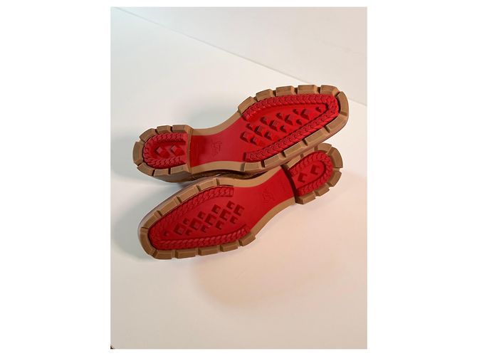 Scarpe Oxford in suede marrone Christian Louboutin - vista 13