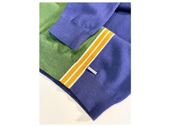 Suéter de lã DSquared2 com listras Azul Verde Amarelo - vista 3