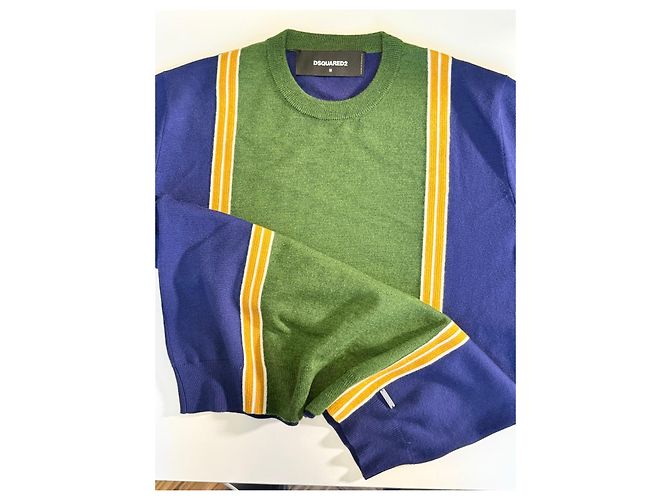 Suéter de lã DSquared2 com listras Azul Verde Amarelo - vista 5