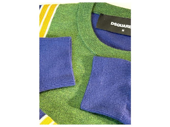 Suéter de lã DSquared2 com listras Azul Verde Amarelo - vista 7