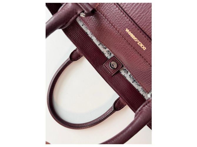 Borsa in pelle bordeaux Dolce & Gabbana Bordò - vista 16