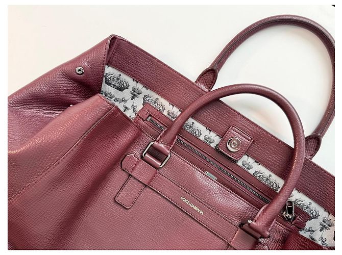Borsa in pelle bordeaux Dolce & Gabbana Bordò - vista 5