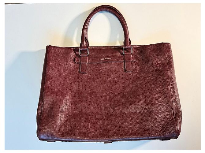 Borsa in pelle bordeaux Dolce & Gabbana Bordò - vista 7
