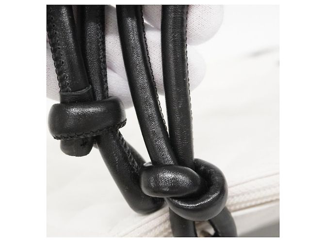 Chanel Cambon Lammleder Tote Bag Schwarz Weiß - Ansicht 11