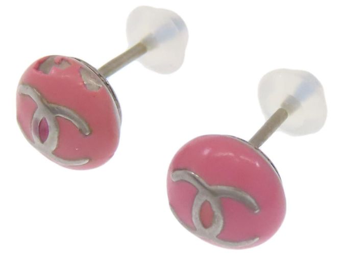 Pendientes de Stud Chanel Coco Mark Plata Rosa - vista 2