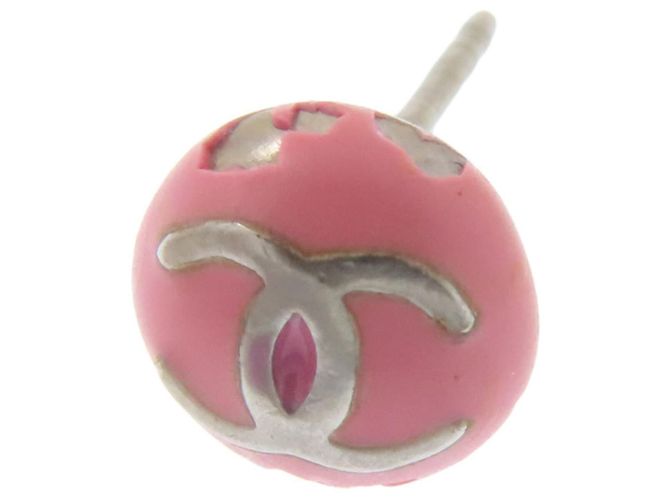 Pendientes de Stud Chanel Coco Mark Plata Rosa - vista 6