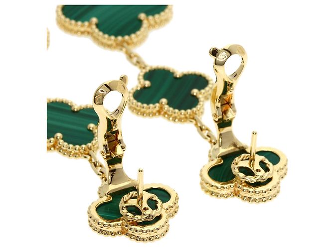 Malachit Ohrringe mit 3 Motiven Magic Alhambra von Van Cleef & Arpels - Ansicht 4