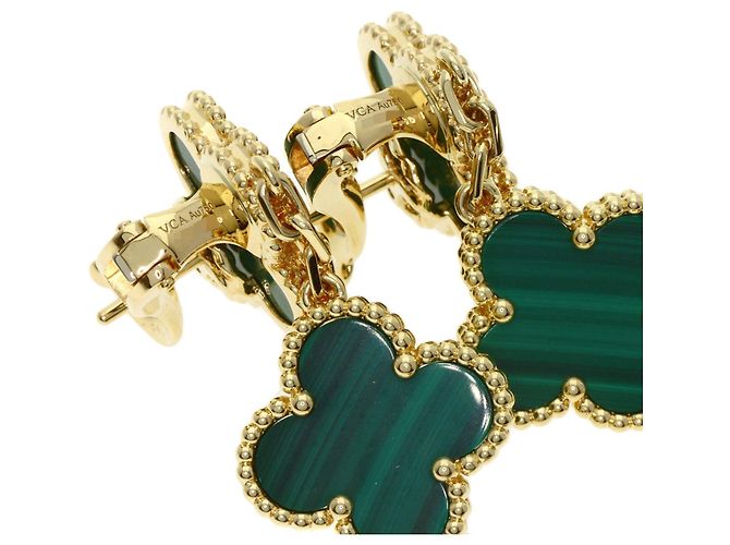 Malachit Ohrringe mit 3 Motiven Magic Alhambra von Van Cleef & Arpels - Ansicht 5