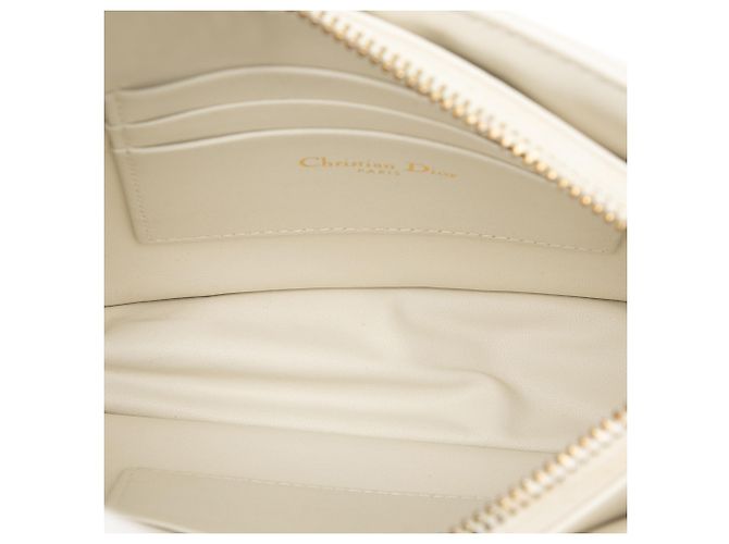 Pochette Every Dior Caro in pelle di vitello Cannage morbida bianca Dior Bianco - vista 4