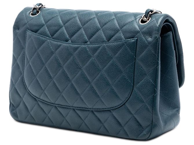 Chanel Blu Jumbo Classico Caviar Doppio - vista 2