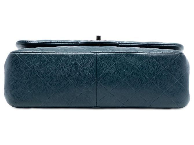 Chanel Blu Jumbo Classico Caviar Doppio - vista 3