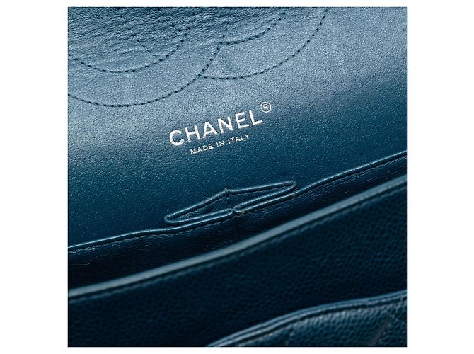 Chanel Blu Jumbo Classico Caviar Doppio - vista 5