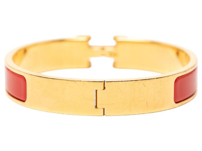 Hermès Rotes schmales Emaille Clic H Armband PM - Ansicht 3
