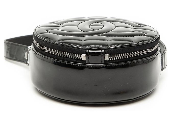 Borsa a spalla rotonda in vernice nera CC Choco Bar di Chanel Nero - vista 3