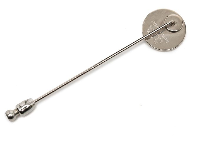 Spilla a spillo Clou de Selle in palladio argentato Hermès Argento - vista 2