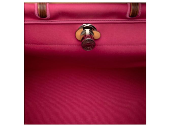 Hermès Borsa Herbag Zip 39 in Tela Rosa - vista 4
