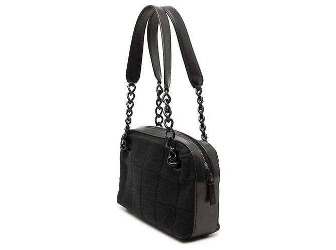Borsa a mano in jersey cioccolato nero CC di Chanel - vista 2