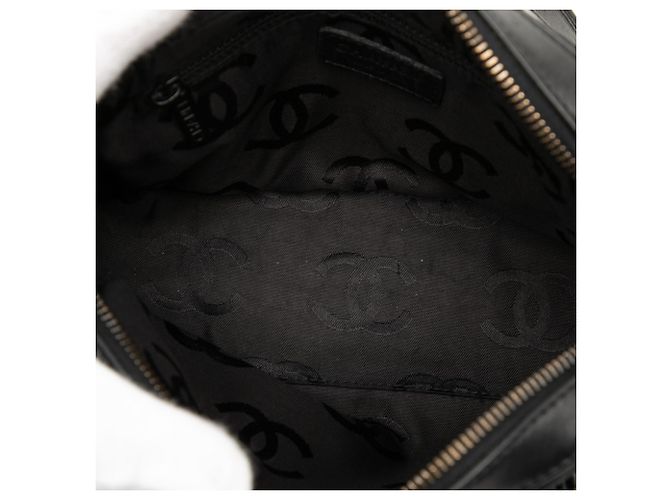 Borsa a mano in jersey cioccolato nero CC di Chanel - vista 4