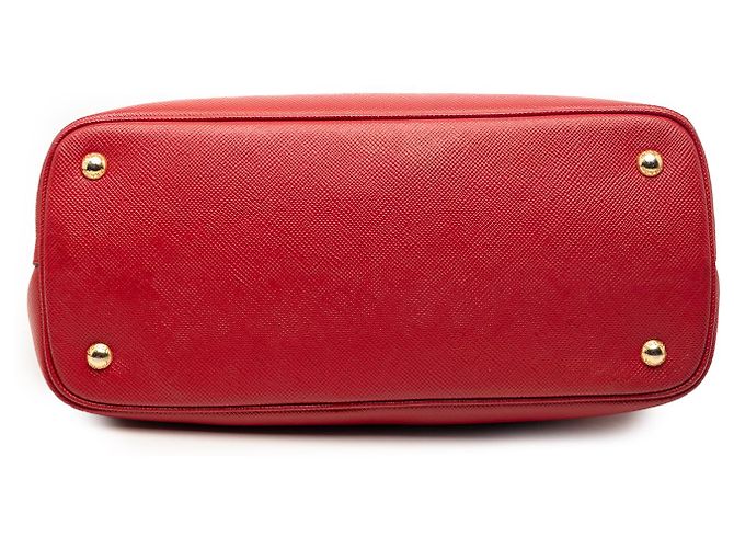 Prada Rosso Medio Saffiano Pelle Borsa Doppia - vista 3