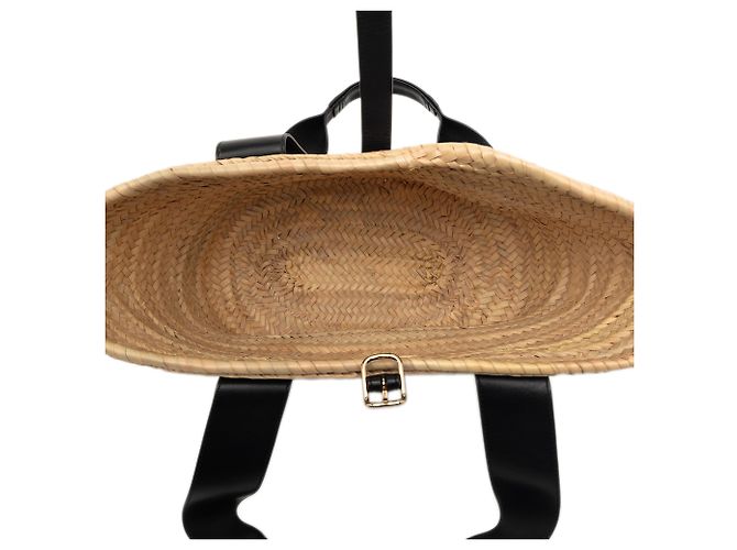 Chloé Beiger Mittlerer Raffia- und Glattleder Sense Basket Tote - Ansicht 4