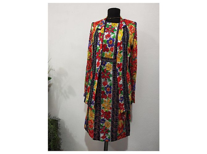 Gianni Versace Set giacca e vestito con stampa floreale versatile Nero Bianco Rosso Blu Multicolore Verde Porpora Giallo - vista 3