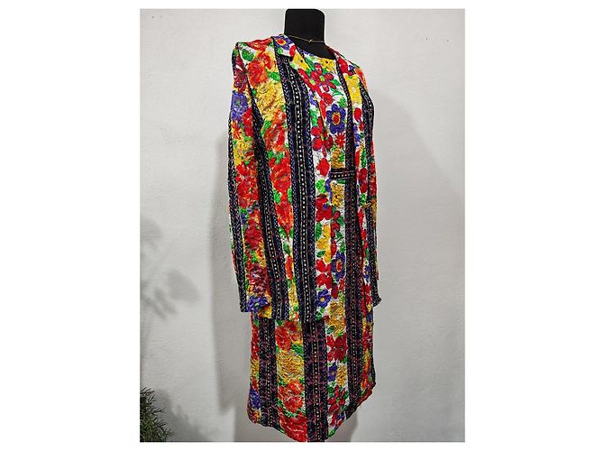 Gianni Versace Set giacca e vestito con stampa floreale versatile Nero Bianco Rosso Blu Multicolore Verde Porpora Giallo - vista 5