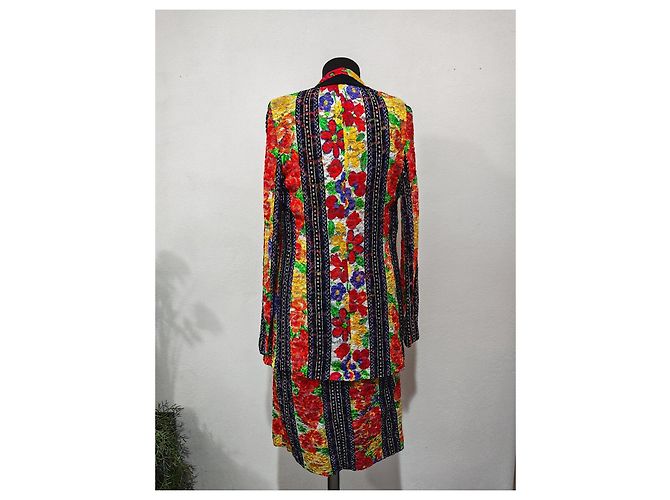 Gianni Versace Set giacca e vestito con stampa floreale versatile Nero Bianco Rosso Blu Multicolore Verde Porpora Giallo - vista 6