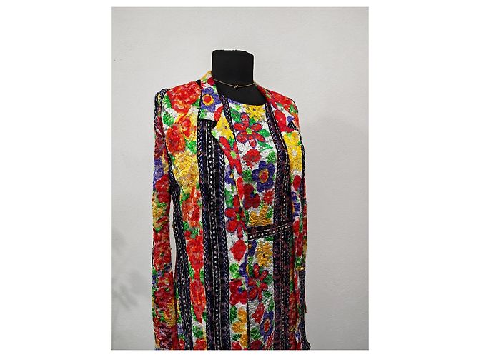 Gianni Versace Set giacca e vestito con stampa floreale versatile Nero Bianco Rosso Blu Multicolore Verde Porpora Giallo - vista 7