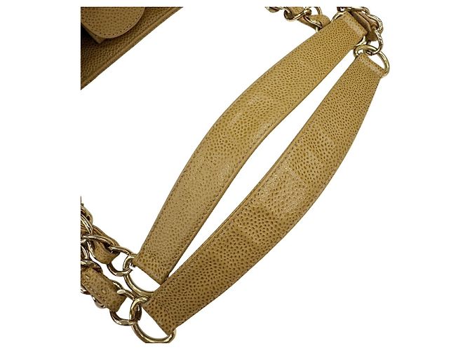 Borsa Chanel PST Chain in pelle beige - vista 11