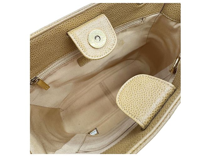 Borsa Chanel PST Chain in pelle beige - vista 12