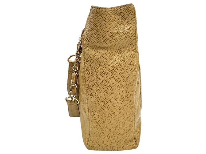Borsa Chanel PST Chain in pelle beige - vista 4