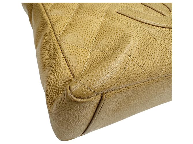Borsa Chanel PST Chain in pelle beige - vista 6