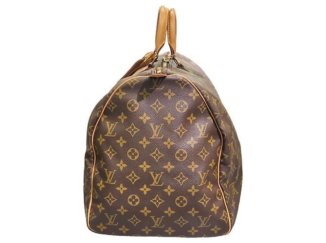 Borsa Boston Keepall 55 Monogram Louis Vuitton Marrone - vista 3