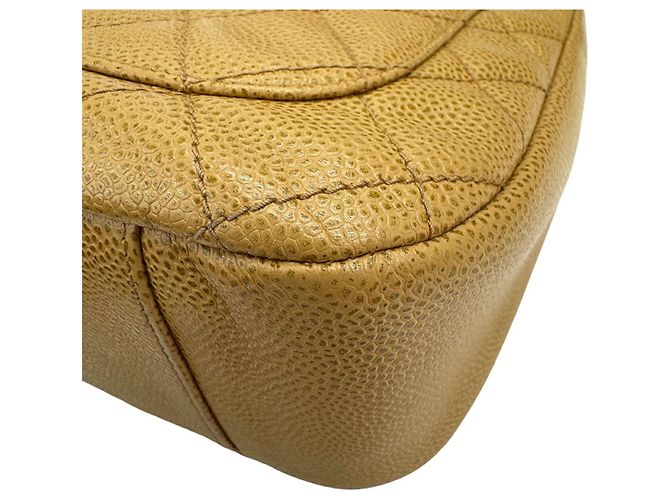 Borsa a spalla in pelle di vitello grana beige Chanel - vista 8