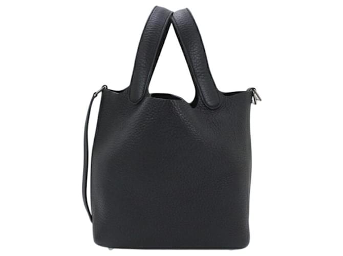 Borsa Hermès Picotin Lock PM 18 Nero - vista 3