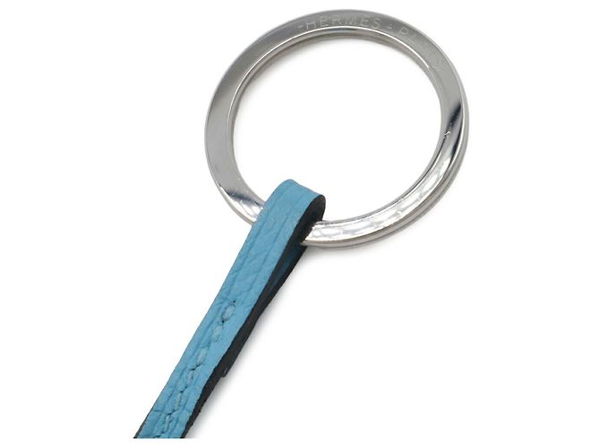 Portachiavi Clochette Yveton Petit H di Hermès Marrone scuro Blu chiaro - vista 4