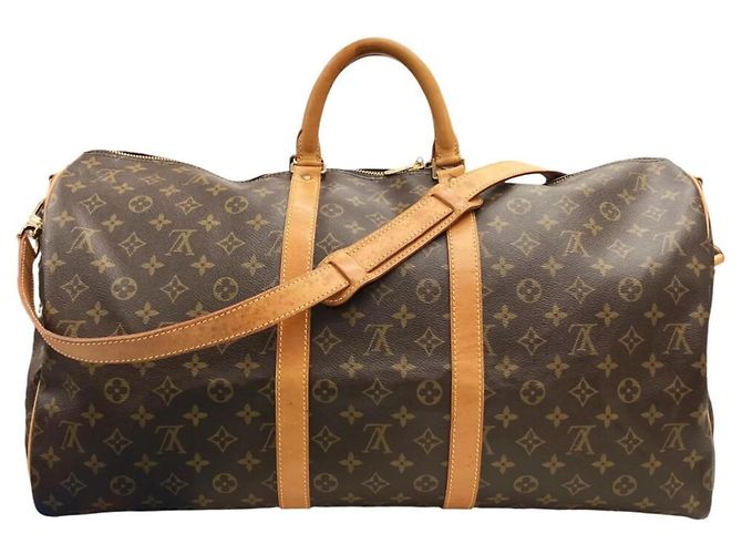 Louis Vuitton Monogram Keepall Bandoulière 55 Marrone - vista 2