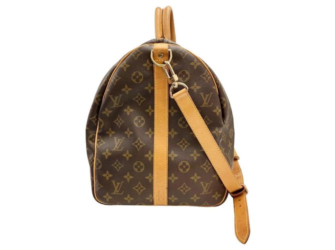 Louis Vuitton Monogram Keepall Bandoulière 55 Marrone - vista 3