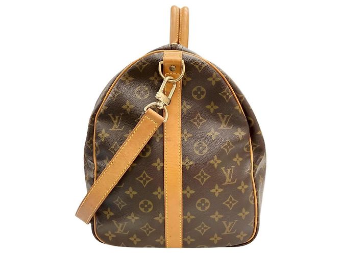 Louis Vuitton Monogram Keepall Bandoulière 55 Marrone - vista 4