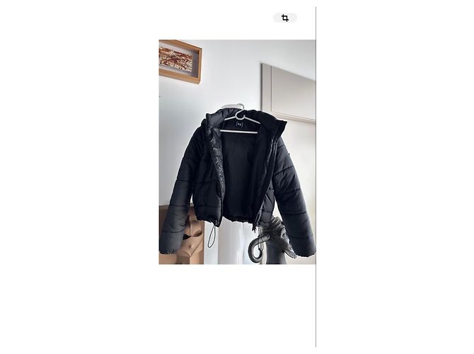 Autre Marque Jaqueta acolchoada preta PLU com capuz Preto - vista 8
