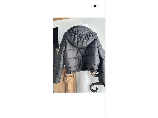 Autre Marque Jaqueta acolchoada preta PLU com capuz Preto - vista 9