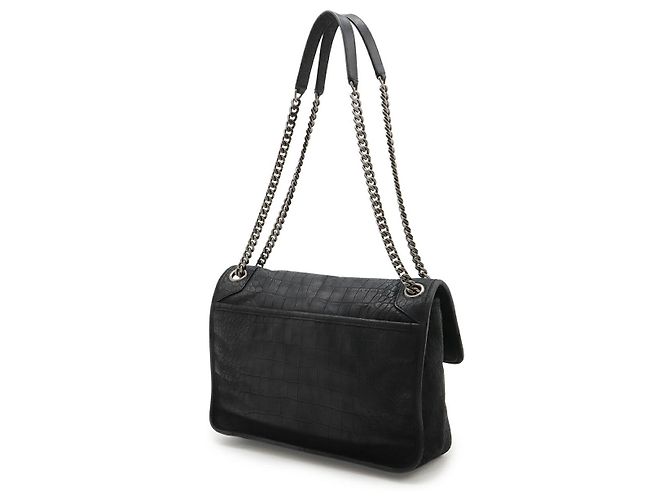 Yves Saint Laurent Borsa a Spalla Niki Medium in Nubuck Nero di YSL - vista 2