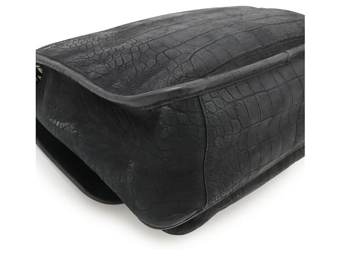 Yves Saint Laurent Borsa a Spalla Niki Medium in Nubuck Nero di YSL - vista 3